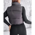 Lightweight Cropped Puffer Vest Quilted Padded Zip Up Sleeveless Jacket