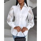 Off Shoulder Layered Ruffles Button-down Asymmetrical Hem Top