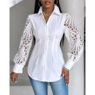 Off Shoulder Layered Ruffles Button-down Asymmetrical Hem Top