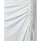 Side Slit Drawstring Ruched Bodycon Casual Sun Maxi Dresses Sleeveless Ribbed Tank Dress