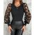 Floral Pattern Hollow-out Top Crewneck Lace Long Sleeve Pullover Blouse