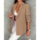 Notched Collar Roll Up Sleeve Blazer Coat