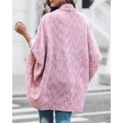 Colorful Waffle Knit Open Front Coat Batwing Long Sleeve Cardigan