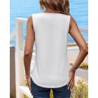 V-Neck Sleeveless Ruched Tank Casual Slim Fit Top