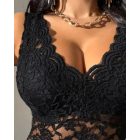 V-Neck Embroidery Lace Tank Top