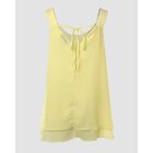 Love Heart Pattern Contrast Lace Layered Chiffon Tank Top