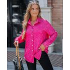 Allover Sequin Button-down Long Sleeve Shirt Top
