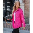 Allover Sequin Button-down Long Sleeve Shirt Top