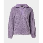 Argyle Pattern Zipper Design Fuzzy Sweatshirt