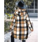 Plaid Pattern Shacket Full Zip Up Pocket Design Oversized Longline Casual Hooded Coats
