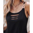 Buckled Ladder Cutout Tank Top
