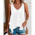 Crochet Lace Asymmetrical Hem Tank Top