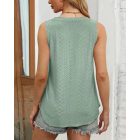 V-Neck Sleeveless Thick Strap Hollow-out Knit Tank Casual Top
