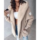 Buttoned Pocket Design Hooded Teddy Coat