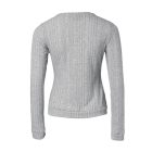 Crewneck Long Sleeve Ribbed Top Half Zipper Design Casual Pullover Tops