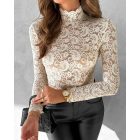Mock Neck Long Sleeve Lace Top