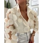 Floral Pattern Sheer Mesh Patch Top