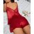 2 Pieces Sexy Set Contrast Lace V-Neck Spaghetti Strap Tank and Sexy Satin Shorts Lingerie Set