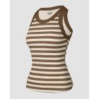 ChicMe Built-in Bra Striped Round Neck Bra Ribbed Tank Top