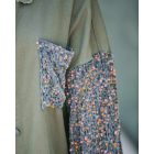 Casual Jacket Sequin Patchwork Long Sleeve Jacket Top Button Front Raw Hem Oversized Denim Shacket