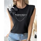 Floral Pattern Basketball Dribble Pass Shoot Print Tank Top