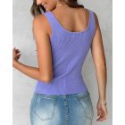 Floral Pattern Beaded Knit Tank Top