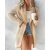 Contrast Binding Lapel Teddy Coat Open Front Longline Winter Outwear Jackets with Pockets
