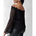 Off Shoulder Long Sleeve Lace Top