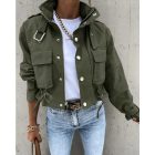 Pocket Button Design Long Sleeve Cargo Biker Jacket