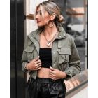 Pocket Button Design Long Sleeve Cargo Biker Jacket
