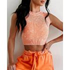 2-Pack Washed Seamless Sleeveless Rib-Knit Crop Top