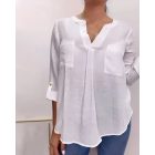 Buttoned Pocket Design Ripped Cutout Denim Pants